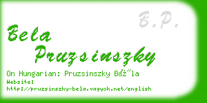 bela pruzsinszky business card